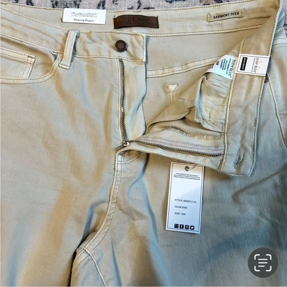 Judy Blue Tan Bone Garment Dyed High Waist Jeans JB88823 C-CO Women Sz. 18W NWT - Picture 3 of 8